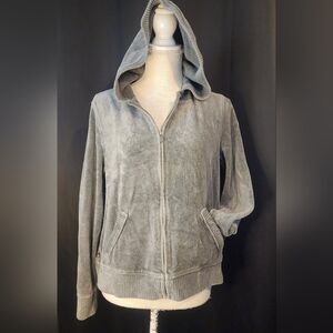 Lauren Ralph Lauren Petite Medium Gray Zip Up Hoodie
